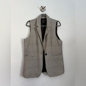 Rachel Zoe Black and White Plaid Vest